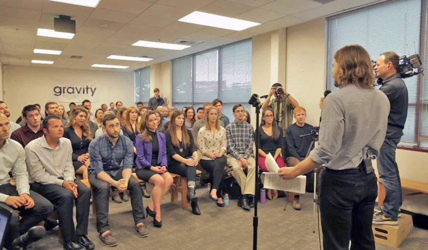 Dan Price making $70k wage announcement to Gravity staff, New York Times, NBC News