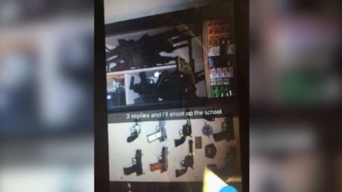 Snapchat photo of South Pasadena High School threat (Photo / Fox 11 News, Los Angeles)