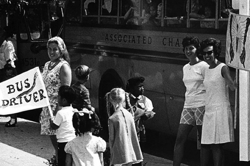 Pasadena busing after desegregation mandate in 1970 (Photo/Unknown)