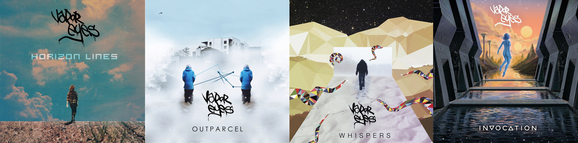 The art: Horizion Lines (2013), Outparcel (2014), Whispers (2015), Invocation (2016)