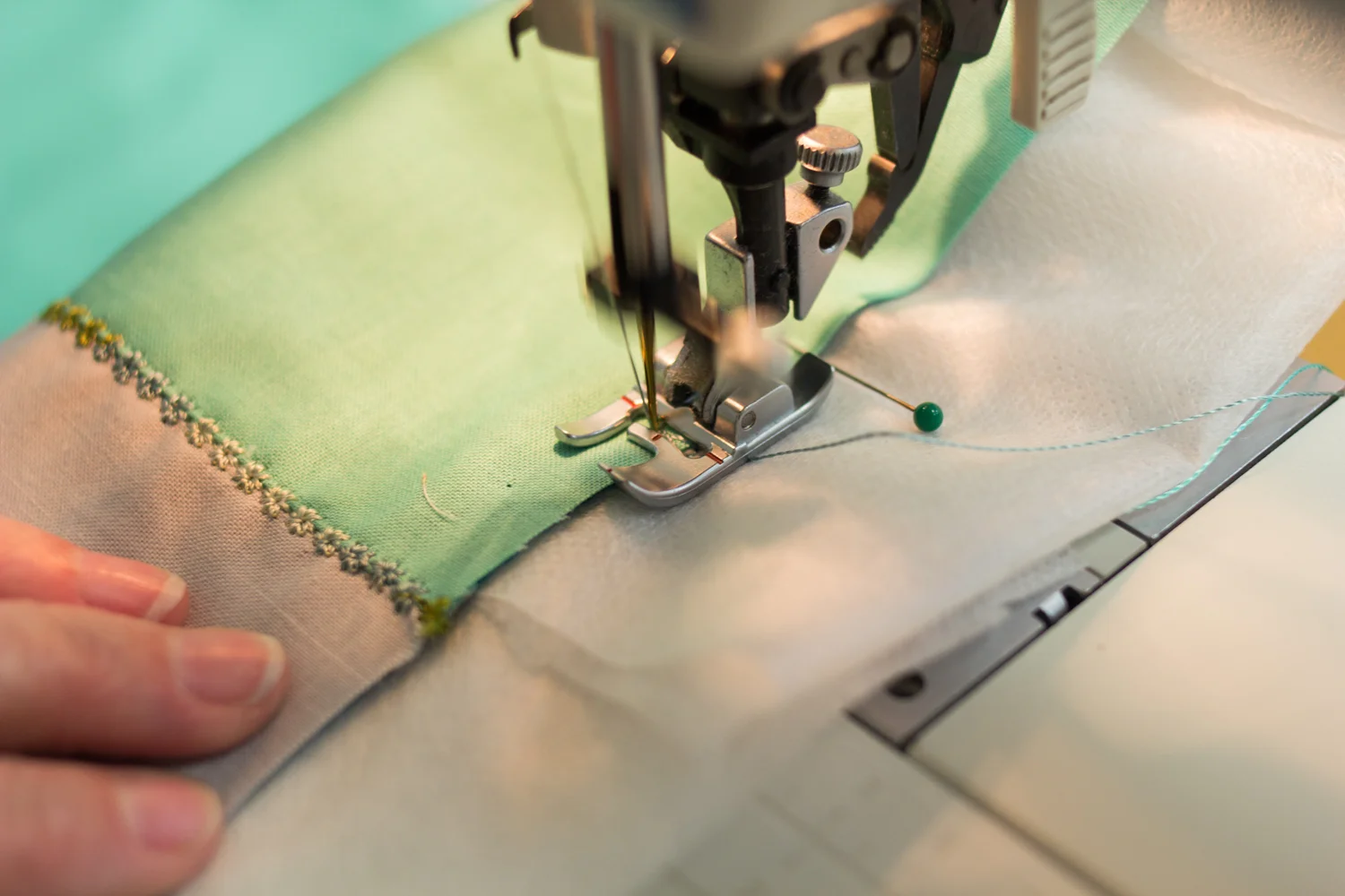 Starting our stitch.