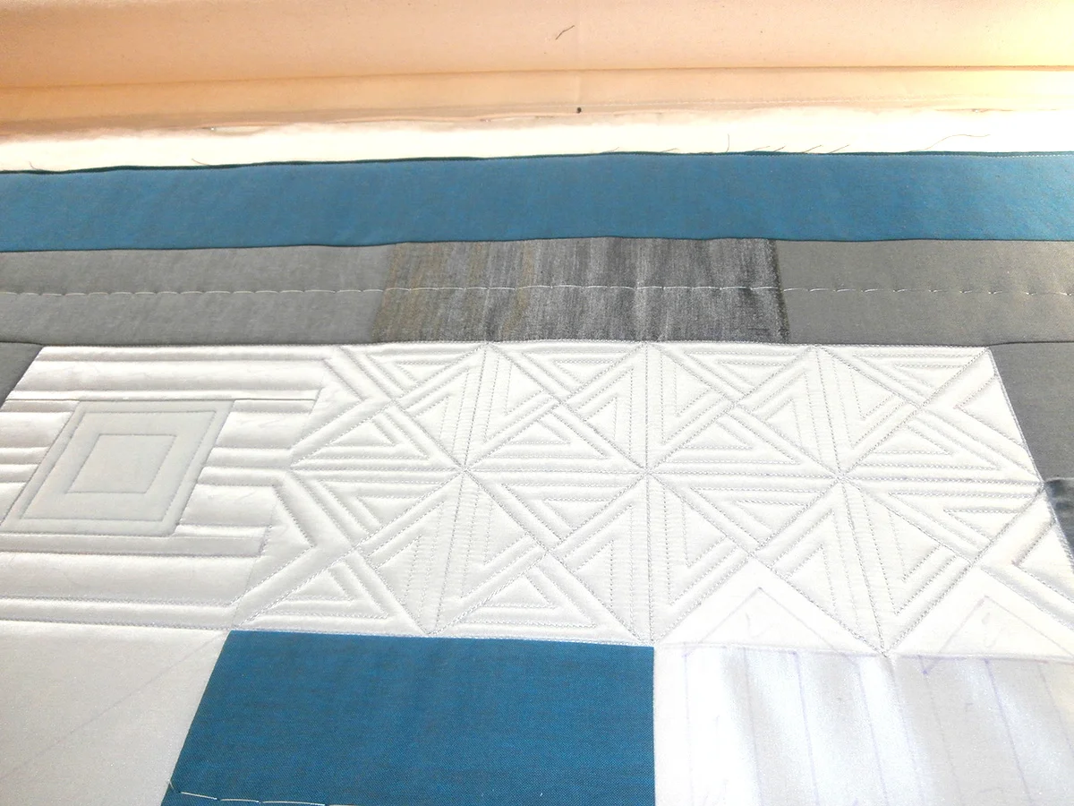 The designs stitched.