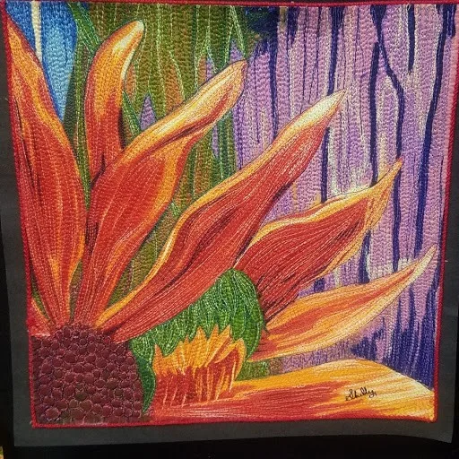 Thread Painted Flower