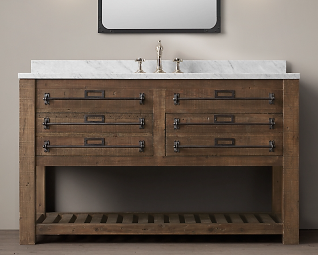 55" EARLY 20TH C. MERCANTILE SINGLE EXTRA-WIDE WASHSTAND, $6155