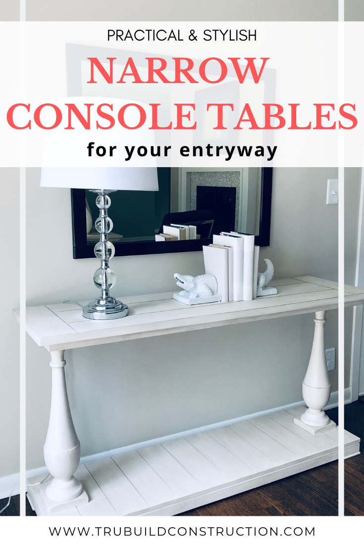 Narrow Console Tables For Your Entryway, Thin Console Table With Shelf