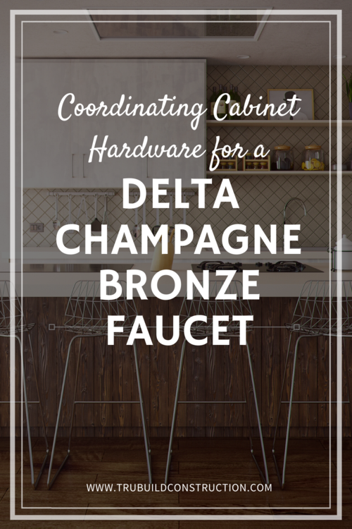 Coordinating Cabinet Hardware For A Delta Champagne Bronze Faucet
