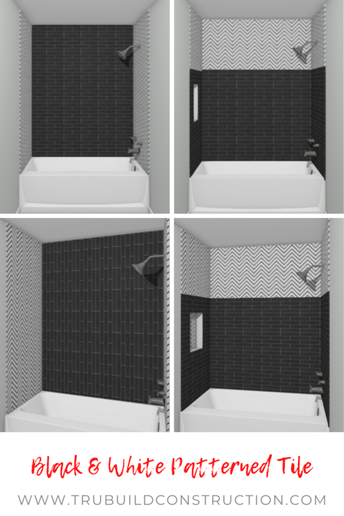 Creative Bathtub Tile Ideas And, Dark Tile Tub Surround