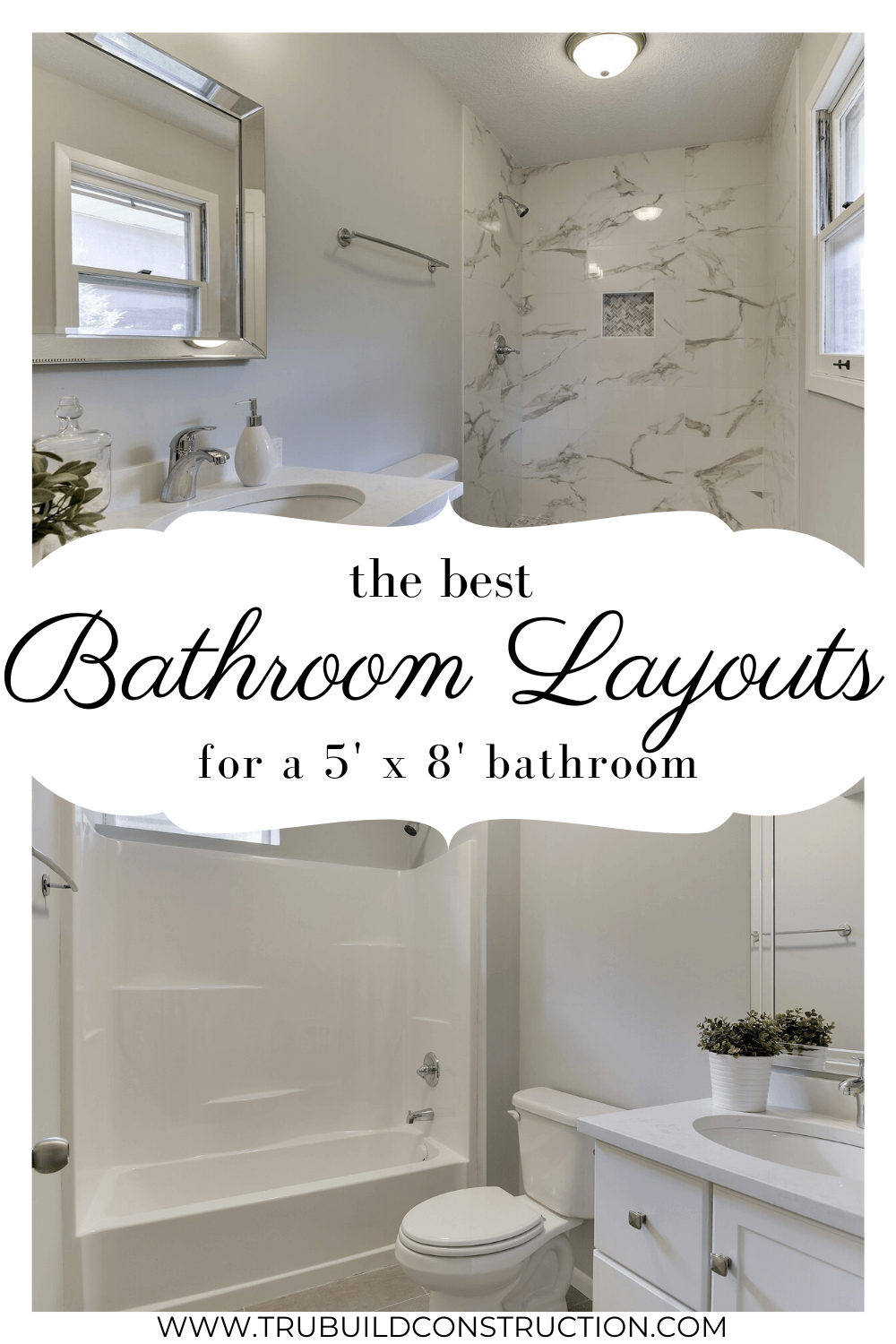 The Best 5' x 8' Bathroom Layouts And Designs To Make The Most Of Your  Space — TruBuild Construction