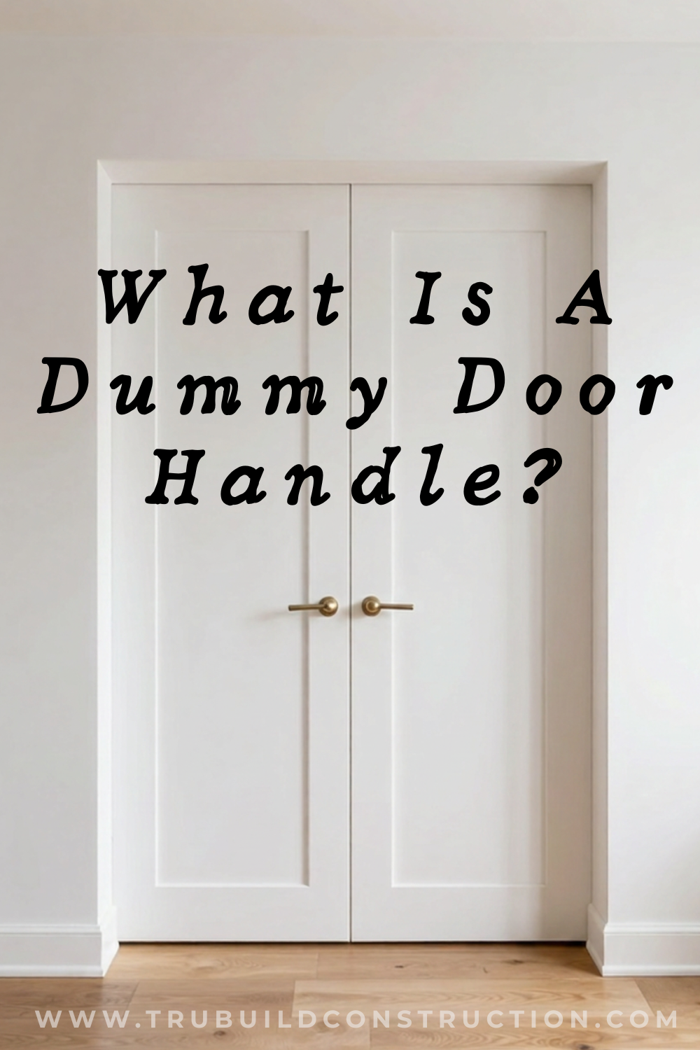 White shaker-style double doors with brass T-bar dummy handles