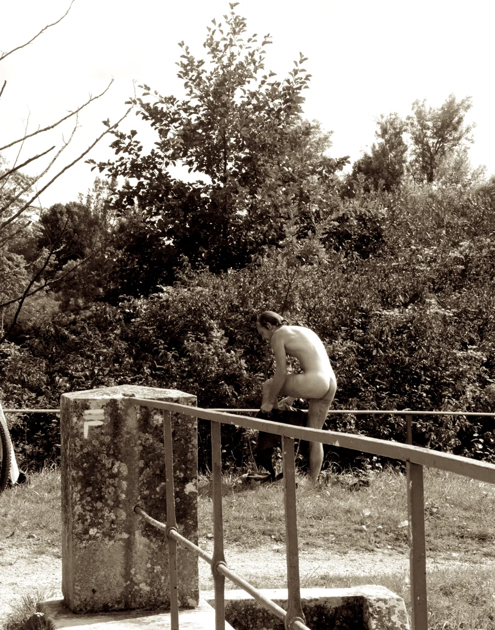 Male bather, Marnay-sur-Seine, France