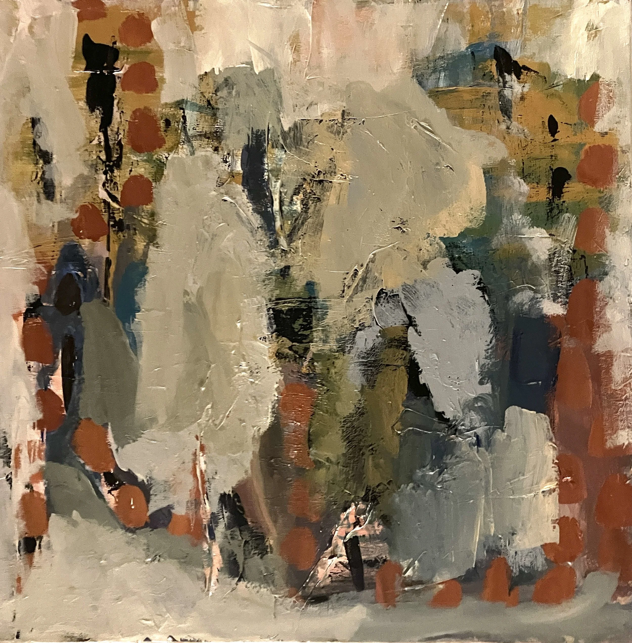 Two Figures with Orange Dots