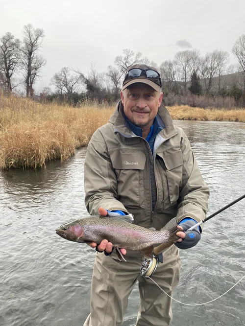 Winter fly fishing on a spring creek in Paradise Valley Montana
