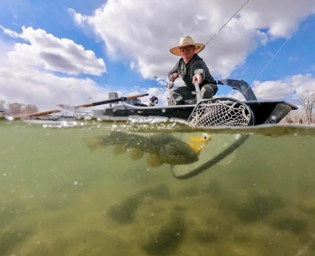Guided ice fishing near Bozeman Montana with a heated shelter