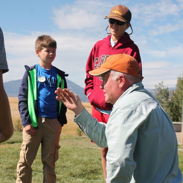 Fly fishing instruction with youth anglers during Montana Trout Camp in Montana