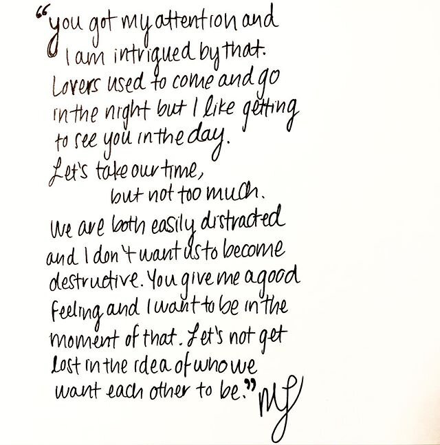 It&rsquo;s a vibe and I am liking this new energy 🔥&mdash; &ldquo;You got my attention and I am intrigued by that. Lovers used to come and go in the night but I like getting to see you in the day. Let&rsquo;s take our time, but not too much. We are 