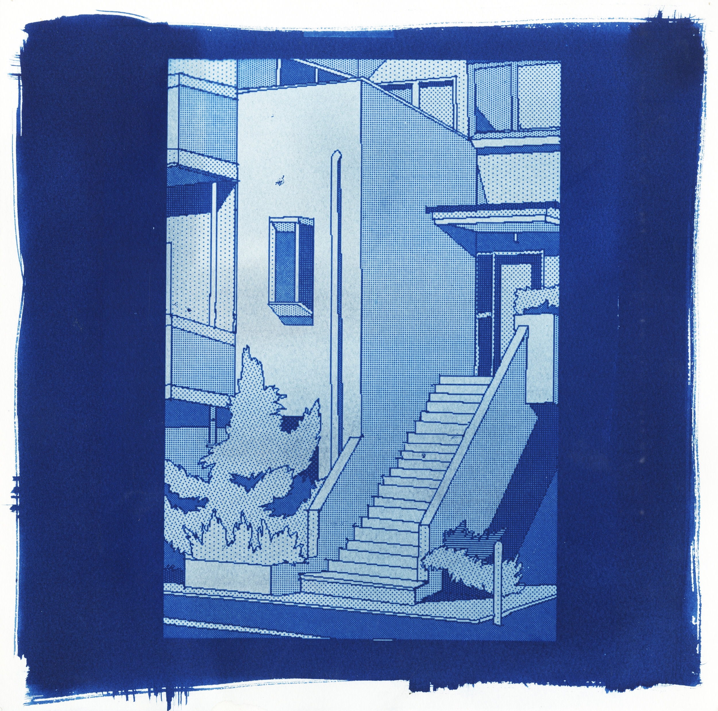   A House I've Never Been Inside No. 3  cyanotype on watercolor paper 12 x 12 in. 2017 