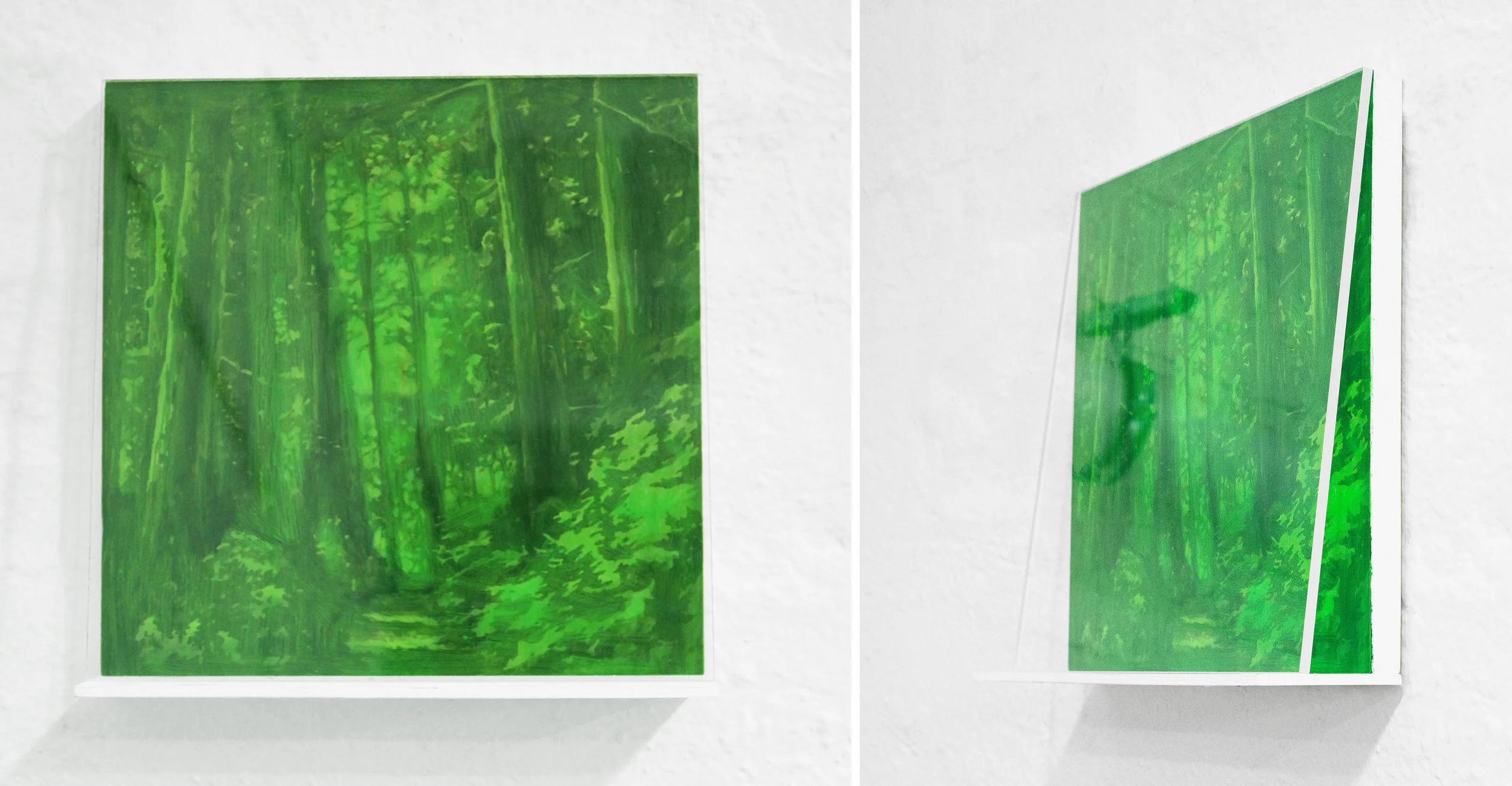 Screen Scum oil and acrylic on panel, perspex 29.5 x 30 x 5.5 cm 2017