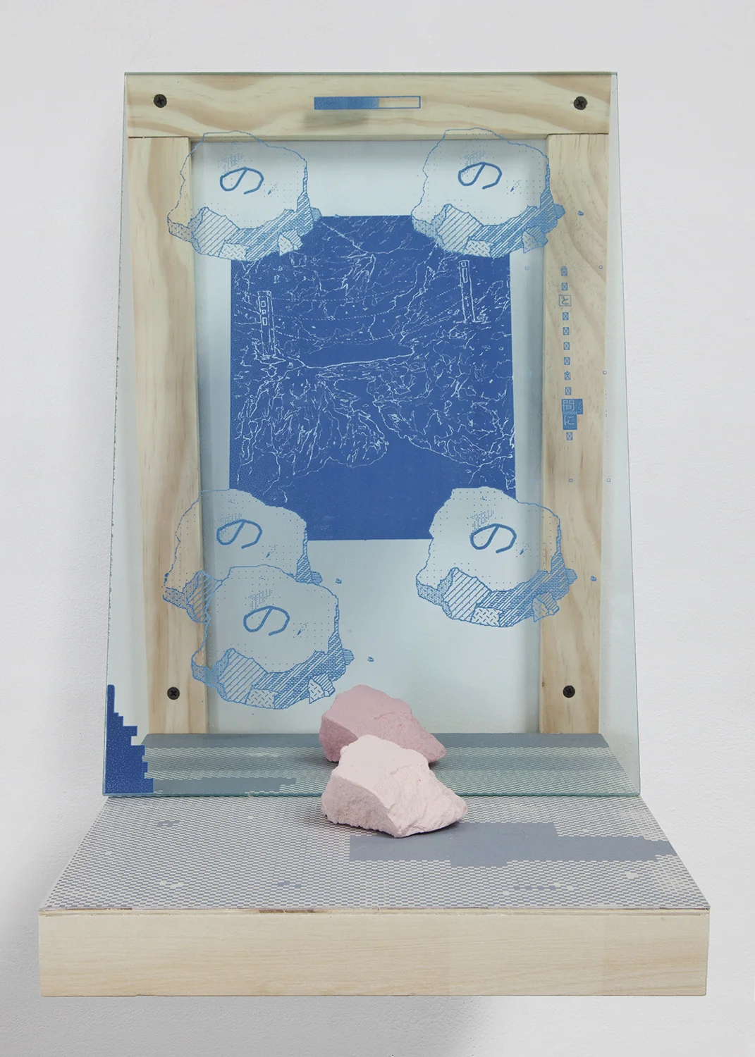 Pink Slips urethane, acrylic on perspex, screen print on Rives BFK, panel 12 x 18 x 16.5 in. 2019