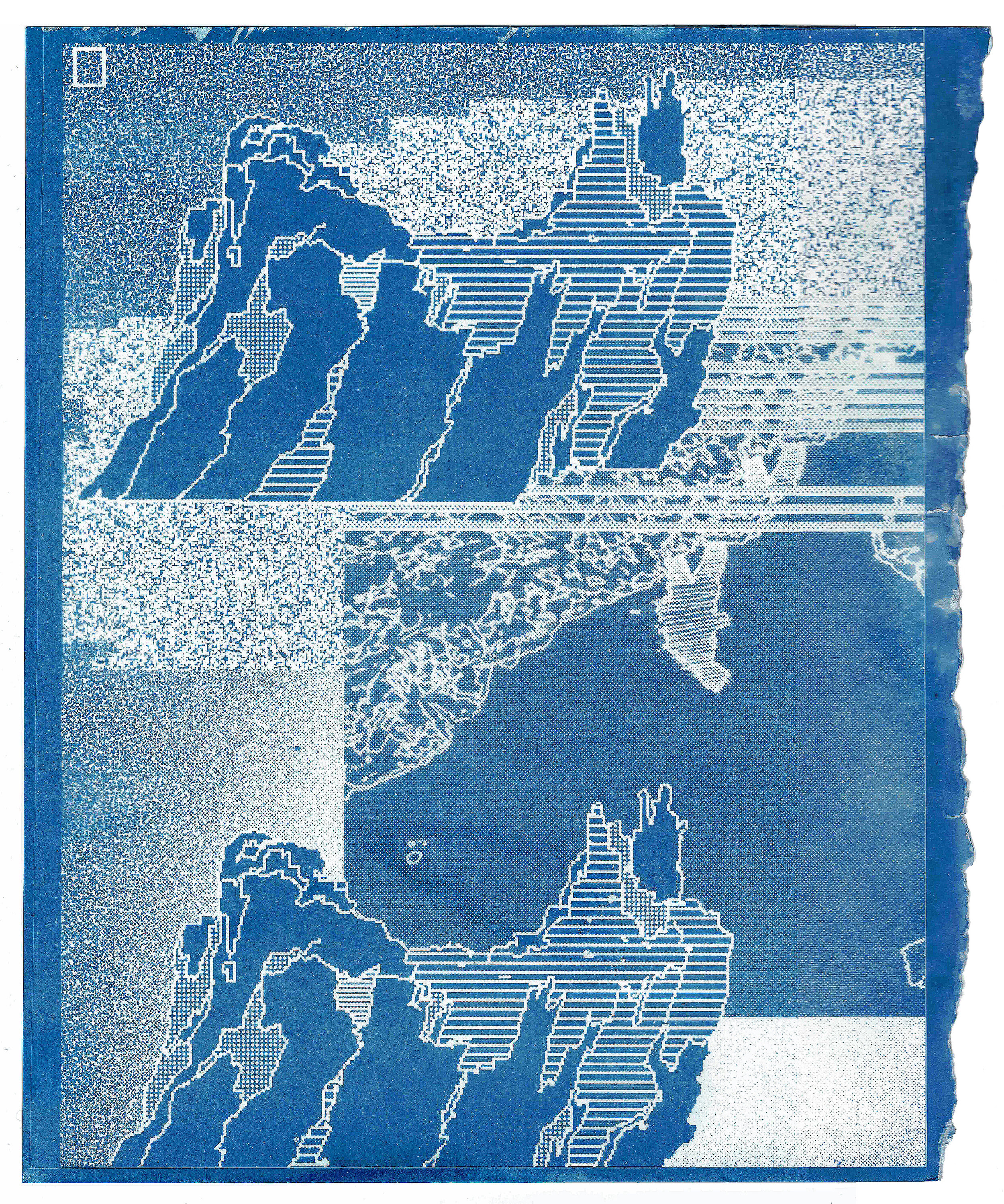   Wooly Mouth Agape [Scrap]  cyanotype on bristol 10.875 x 9 inches 2021 