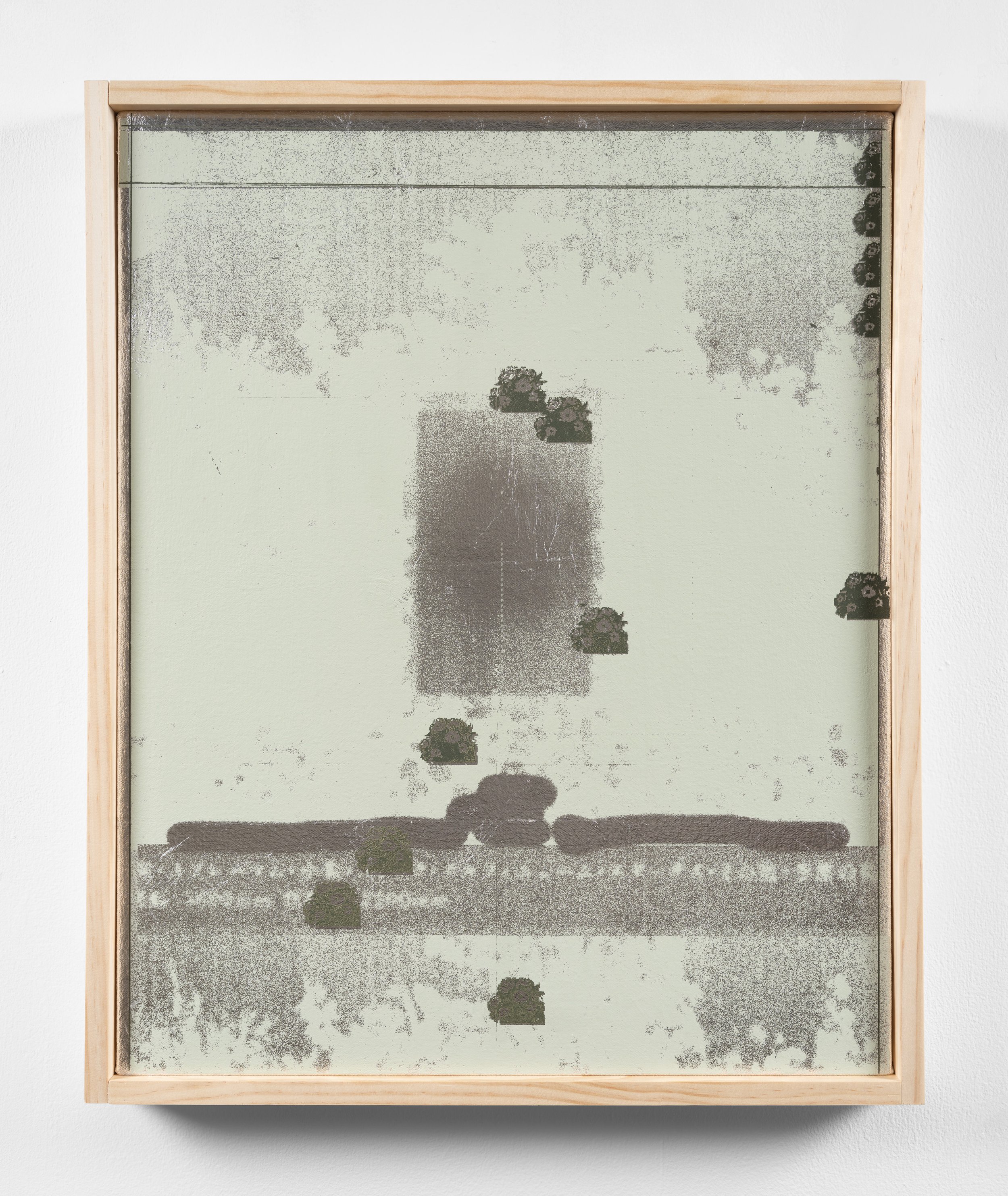   Kiku  screenprint, aluminum leaf on panel 21.125 x 17.125. x 1.5 inches 2023 