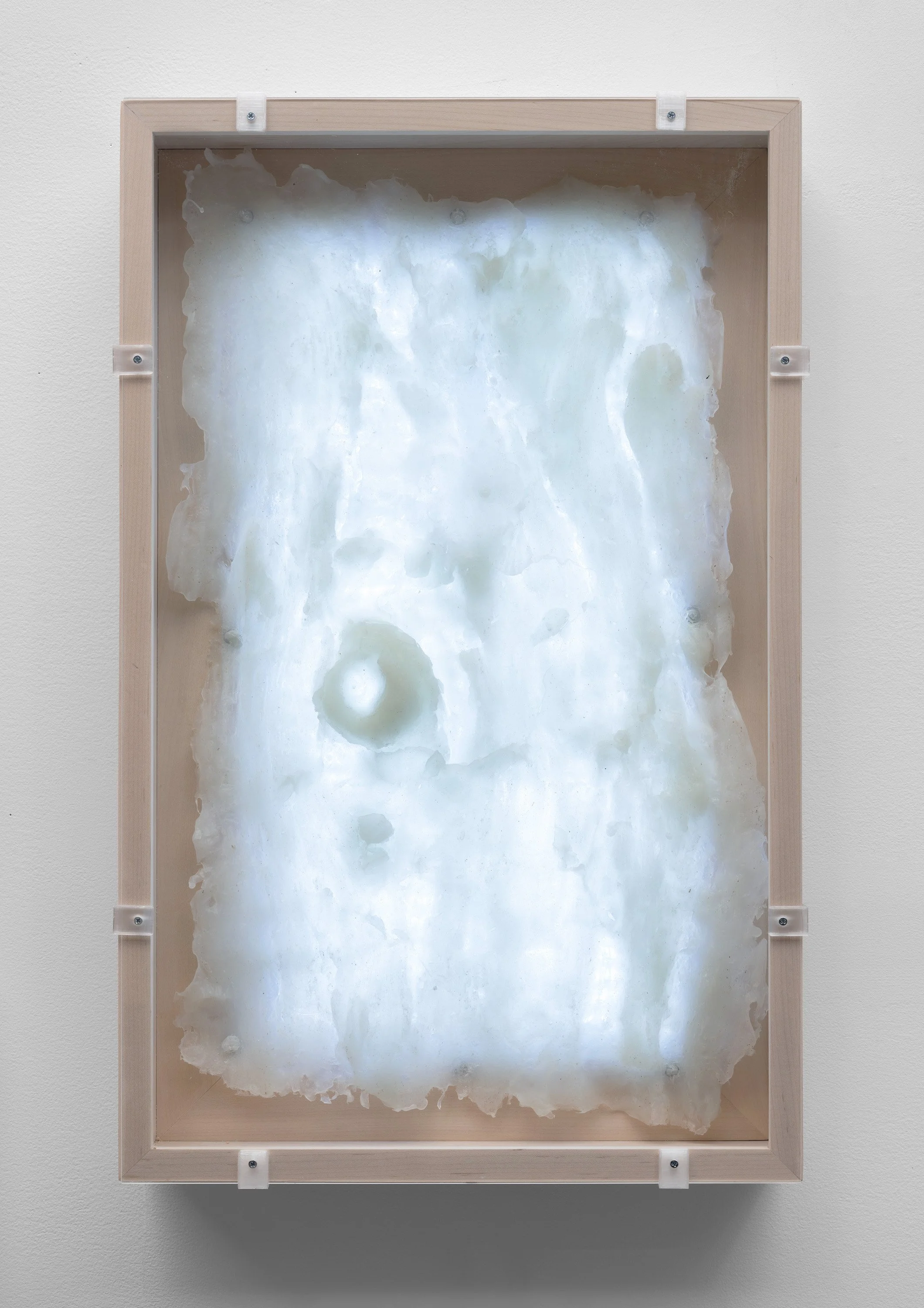   save.sil3_kk.25_01  Silicone print, LEDs, PETG, plexiglass 25 x 15.75 x 3.25 inches 2026 