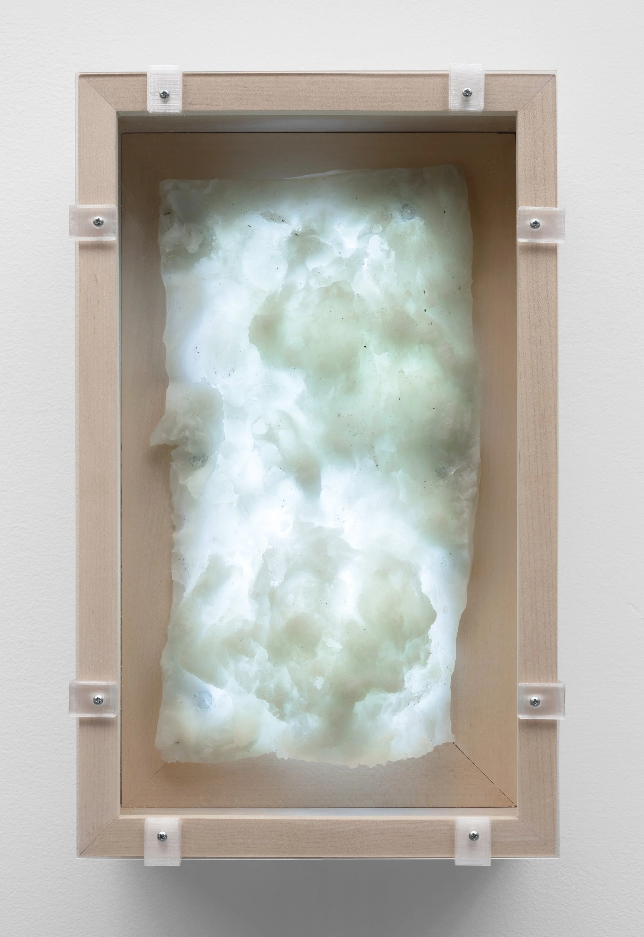   save.sil4_kk.25_01  Silicone print, LEDs, PETG, plexiglass 15.1875 x 9.375 x 3.25 inches 2026 