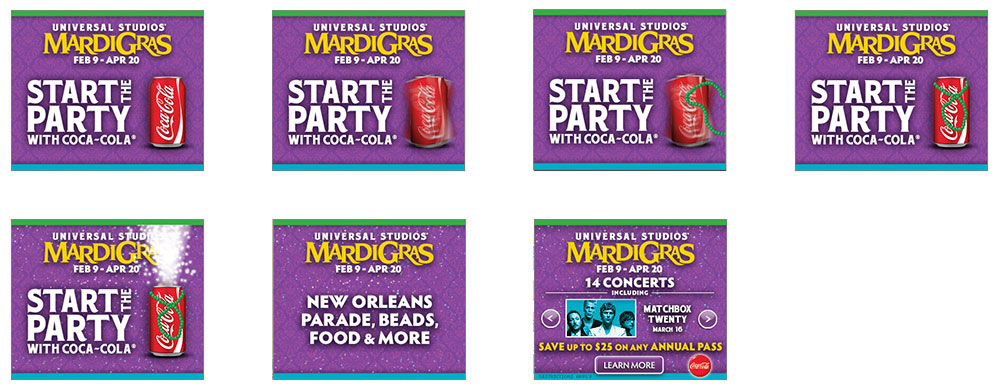 Storyboard for integrated Coke Animated Banners