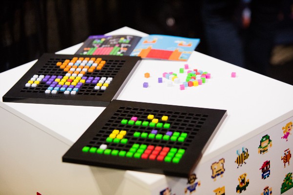 A Bloxels game layout and character, both if which can be captured with a tablet camera and turned into a playable game. Photo by Elizabeth Wiseman Photography.