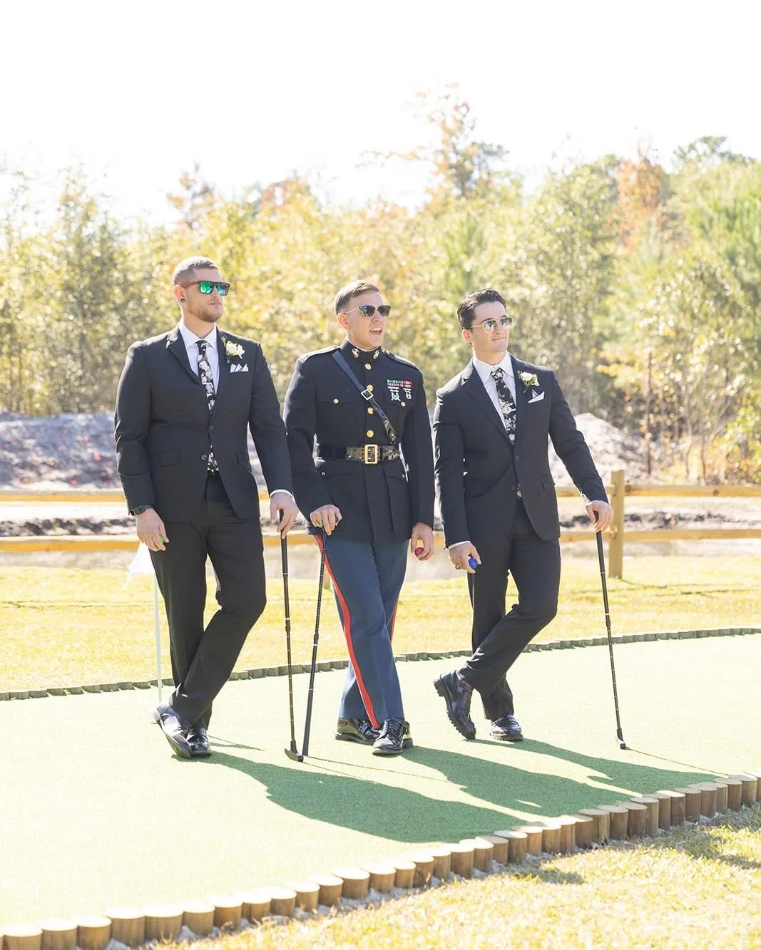 Golfing at Grooms' Lounge - Ivory Row Wedding.jpg