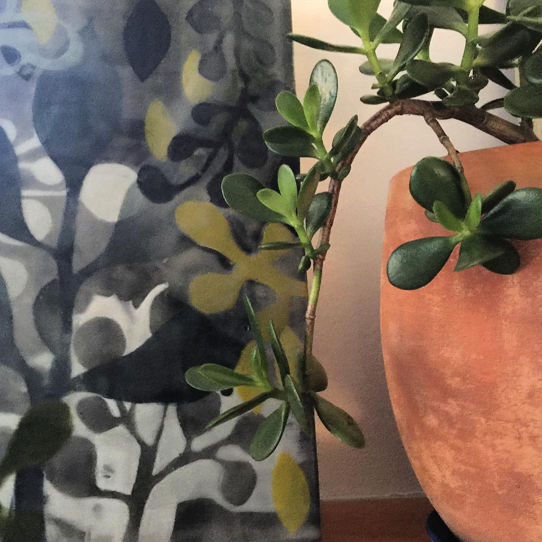 A recent botanically inspired encaustic piece.