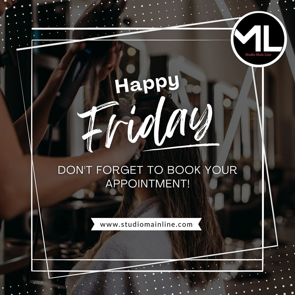 ❤️ Happy Friday Everyone! 🌟 Don't let the weekend slip by without treating yourself! Book your appointment at Studio Main Line Ardmore now and start your weekend off right! 💇&zwj;♀ 

#happyfriday #fridayvibes #tgif #friyay