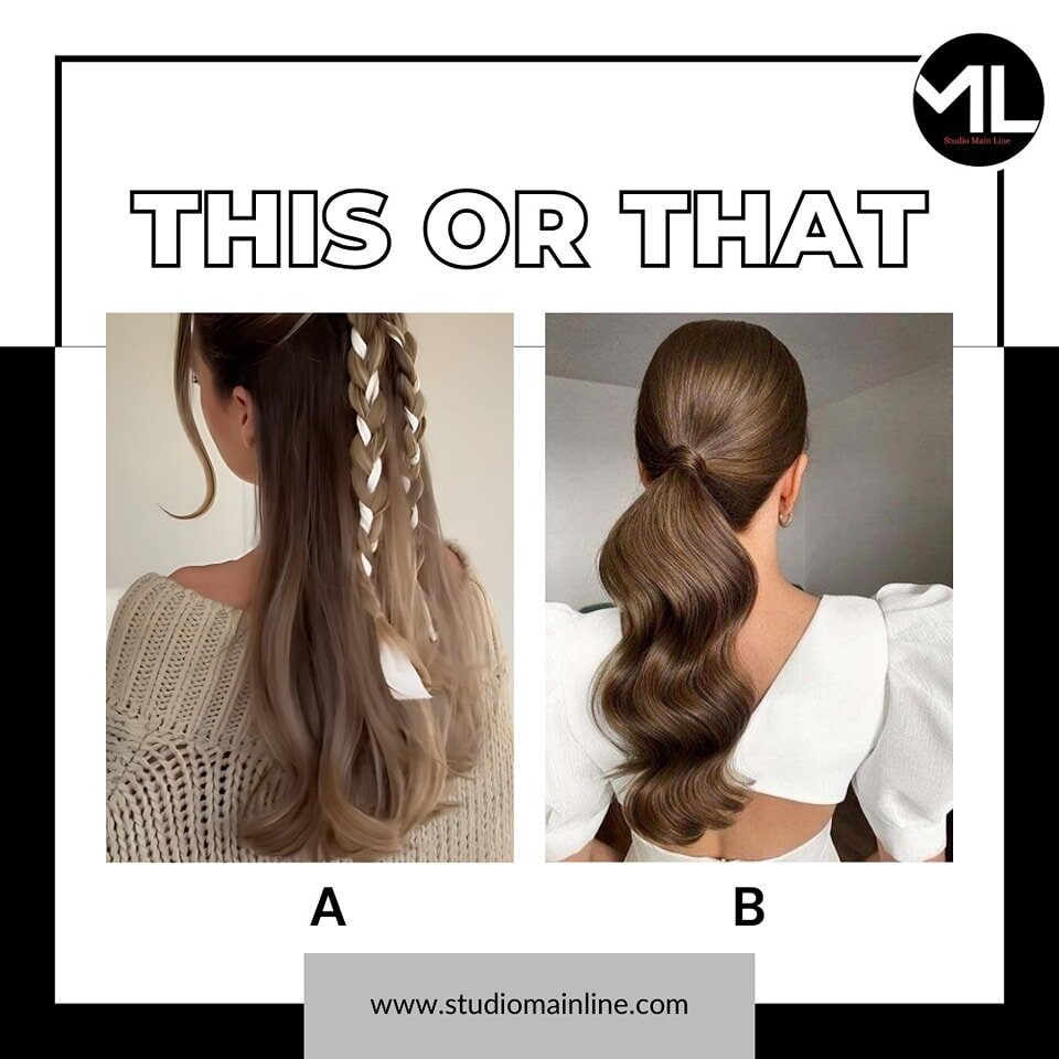 Let's play a game of This or That: Hairstyle Edition! 💇&zwj;♀️ Which one would you rock?⁣
A. Half up braid with ribbons⁣
B. Elegant Curly Ponytail⁣
⁣
Drop your choice in the comments below!