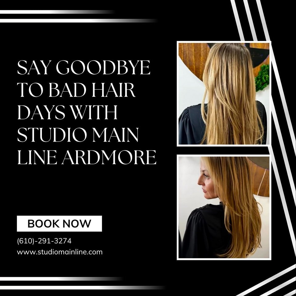 Say goodbye to bad hair days with Studio Main Line Ardmore! 💇&zwj;♀️✨ ⁣
⁣
Get ready to embrace flawless locks and radiant confidence every day. ⁣
⁣
Experience top-notch hair care and styling services that will leave you feeling fabulous from root to