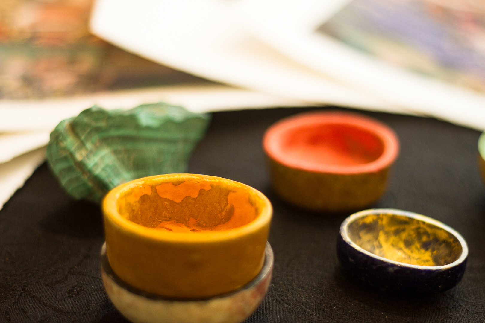 Hand ground earth pigments