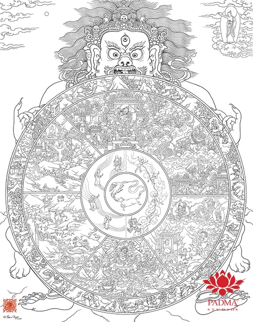 Wheel of Life Sketch by Pema Namdol Thaye