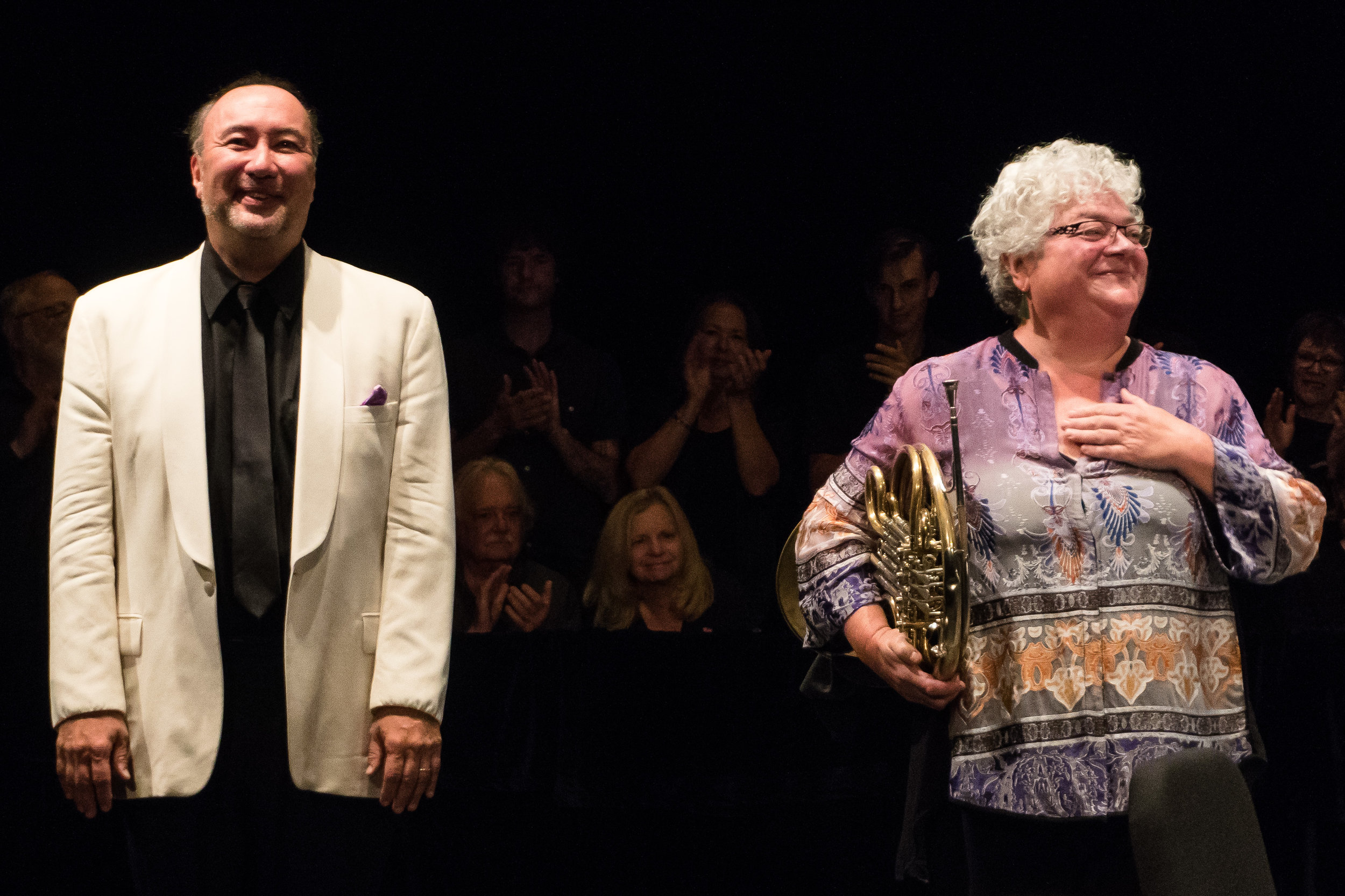 Julie with pianist Jon Kimura Parker at the Orcas Island Chamber Music Festival, August 2016
