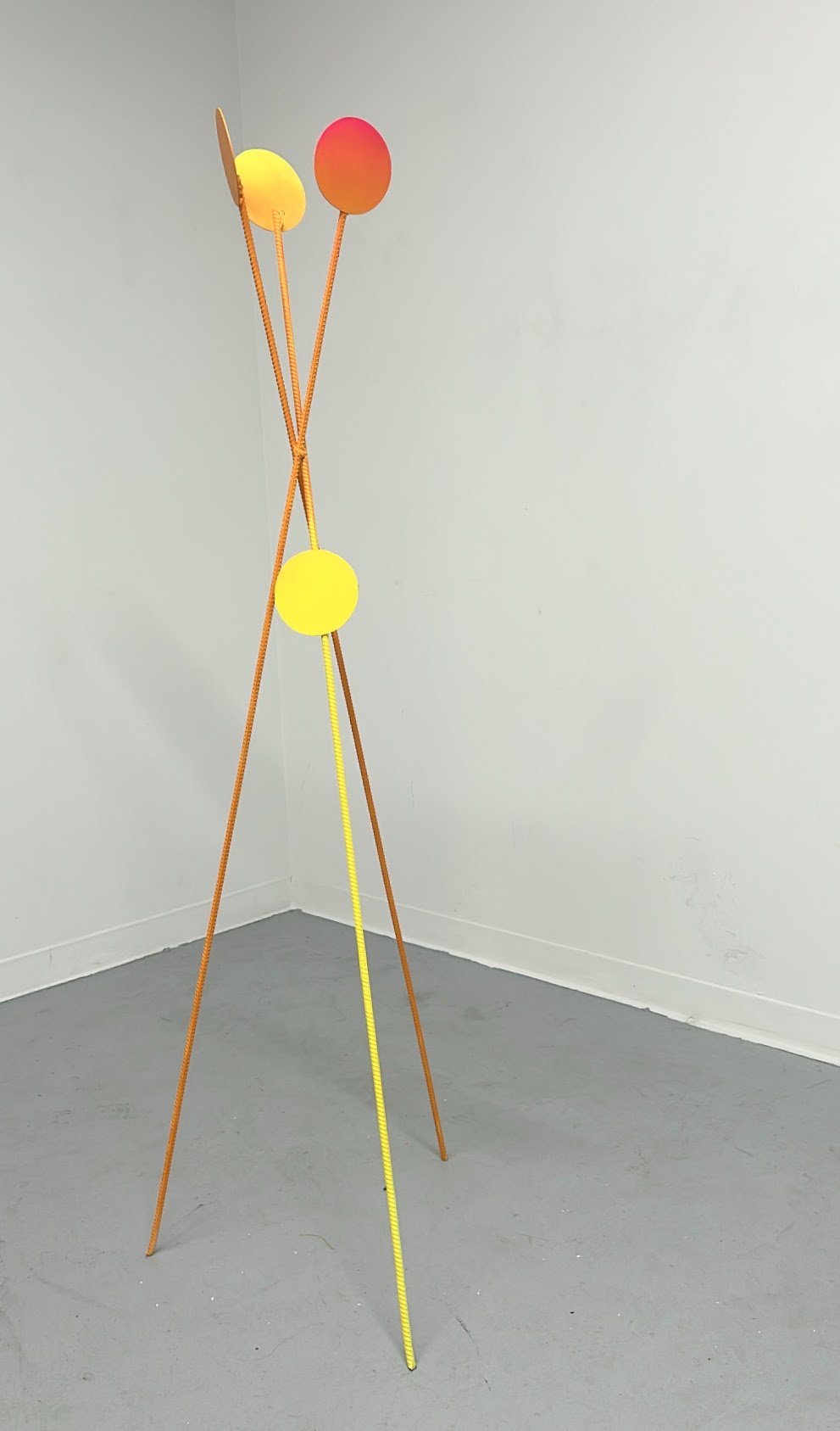 'Jesus, Mary, Joseph, and the Donkey Too' 2026, painted steel & rebar