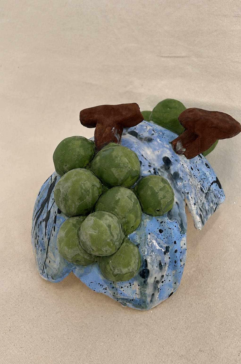 'Grapes Duo' , 2025 Low Fire Clay with Amaco Glaze