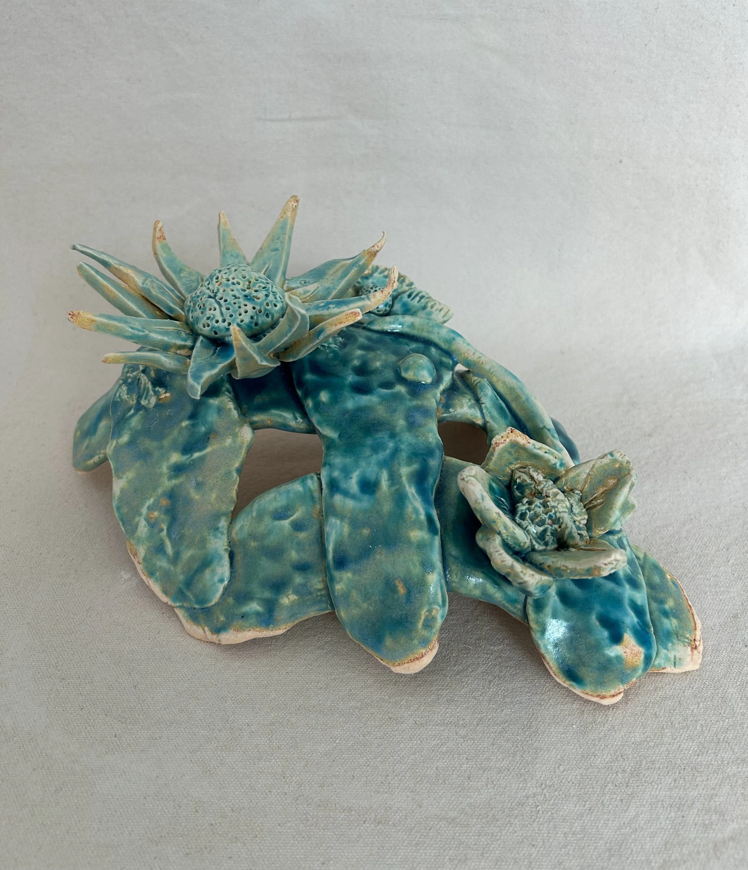 Flower Braid, 2025, Low Fire Clay and Custom Glaze