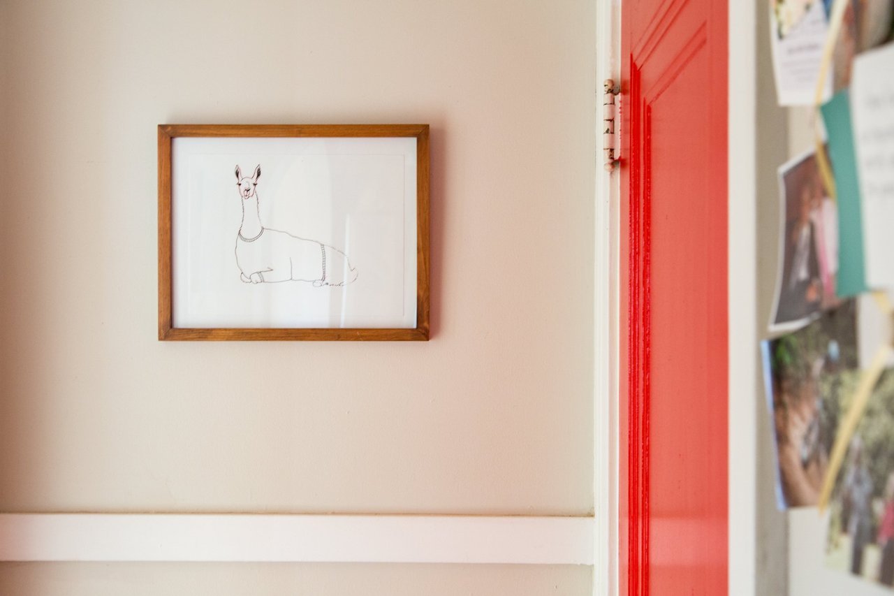 Add a hand sketched Llama too?! Even better with the red door!