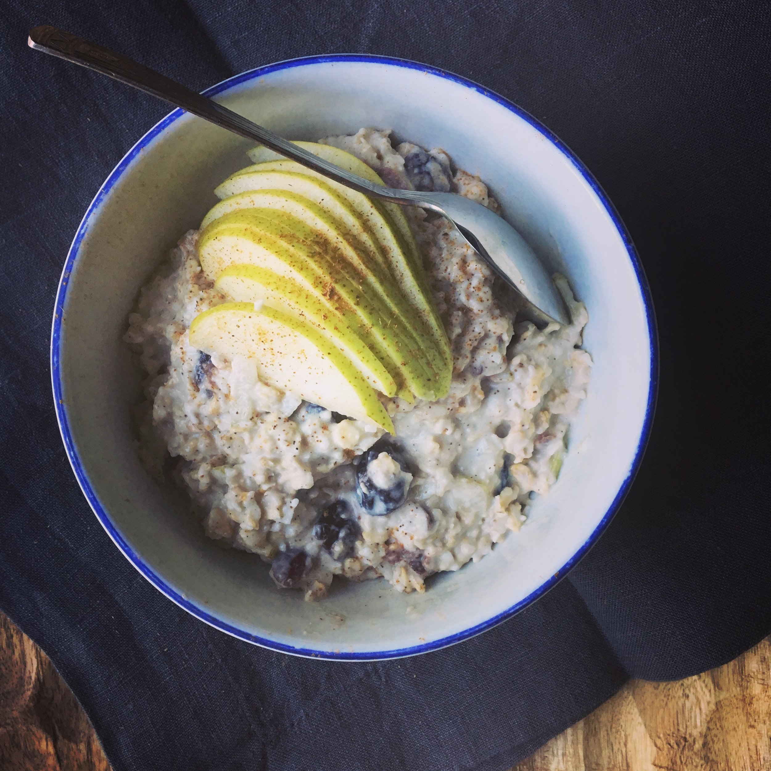 coconut & pear bircher