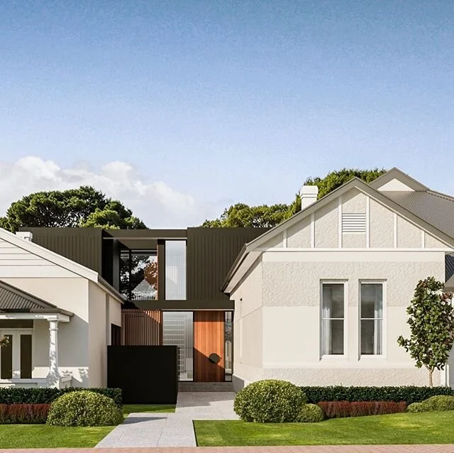 Under Construction 💥 *view from front of house where we are merging two 100 year old houses with an ultra modern, two story extension with tennis court and pool! #imperiumconstructions #underconstruction