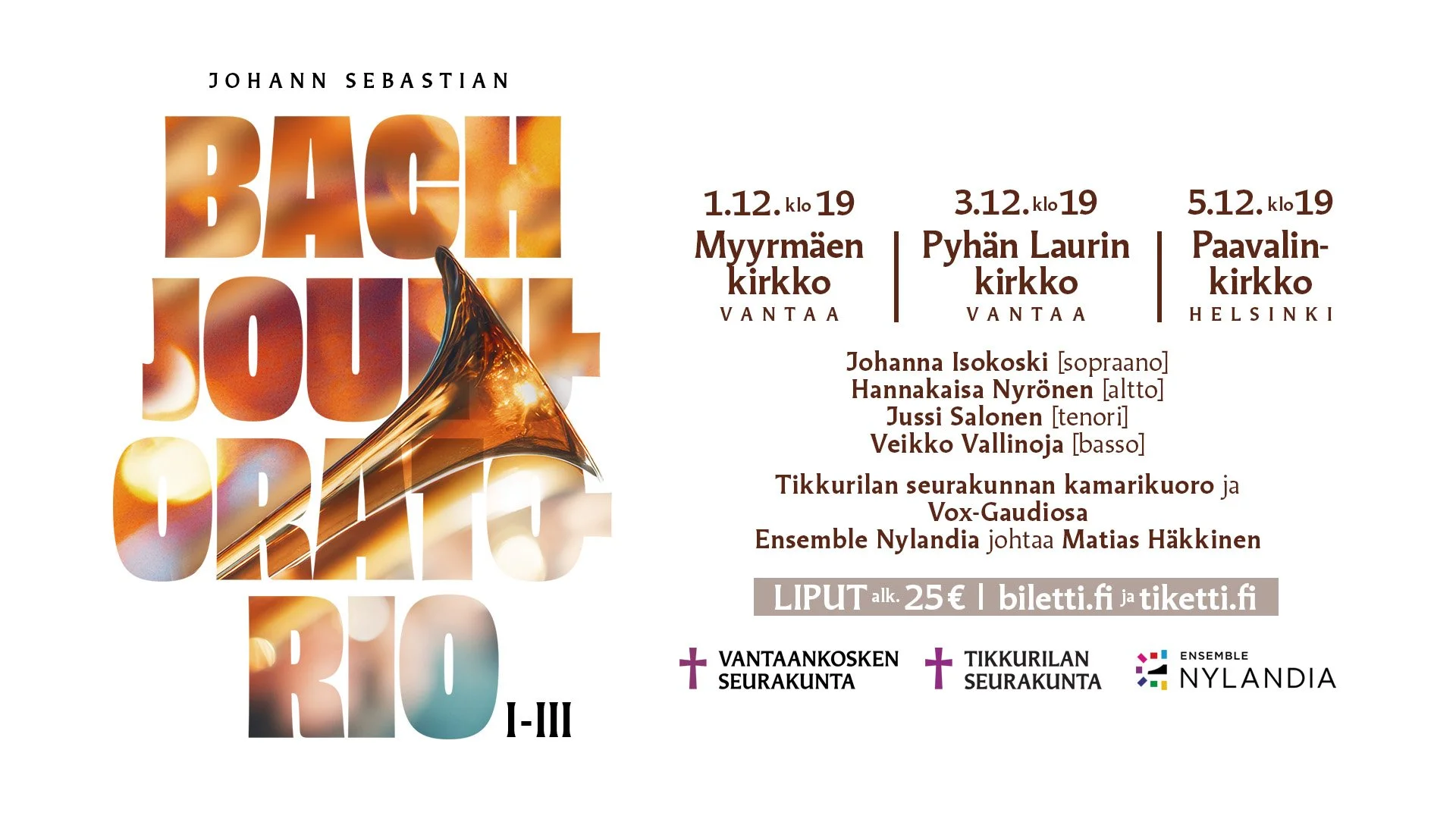 J. S. Bachin Jouluoratorio Paavalinkirkossa, kantaatit 1–3