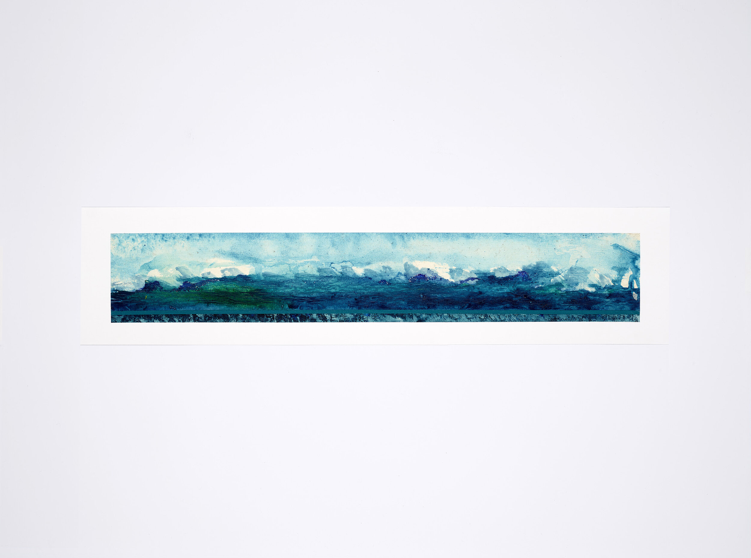 paysage série II, le Havre, acrylique et encre, 21x85cm