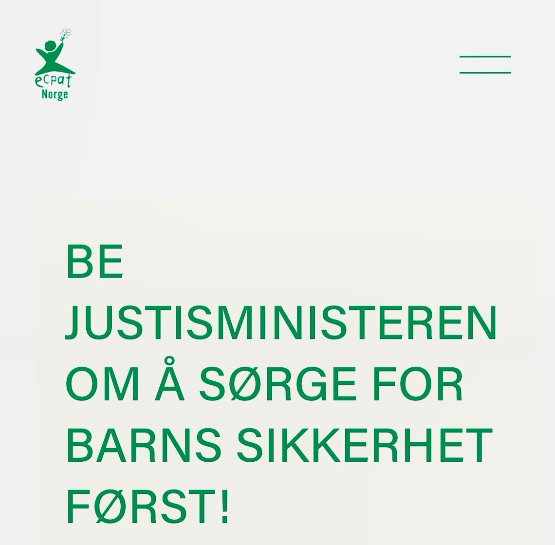 Bli med oss for &aring; bekjempe seksuell utnyttelse av barn! Klikk p&aring; lenken  https://ecpatnorge.no/petition #ecpatnorge #seksuellutnyttelseavbarn #FightChildSexualExploitationOnline #notochildtrafficking #stopchildsexexploitation