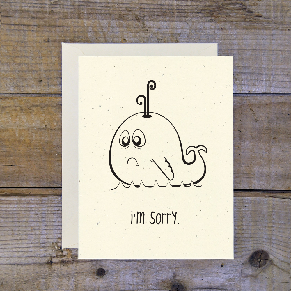TRYARD : It Was Silly Of Me　サイン入り C-0307 I'm Sorry Whale Card — Troy Cloth & Paper