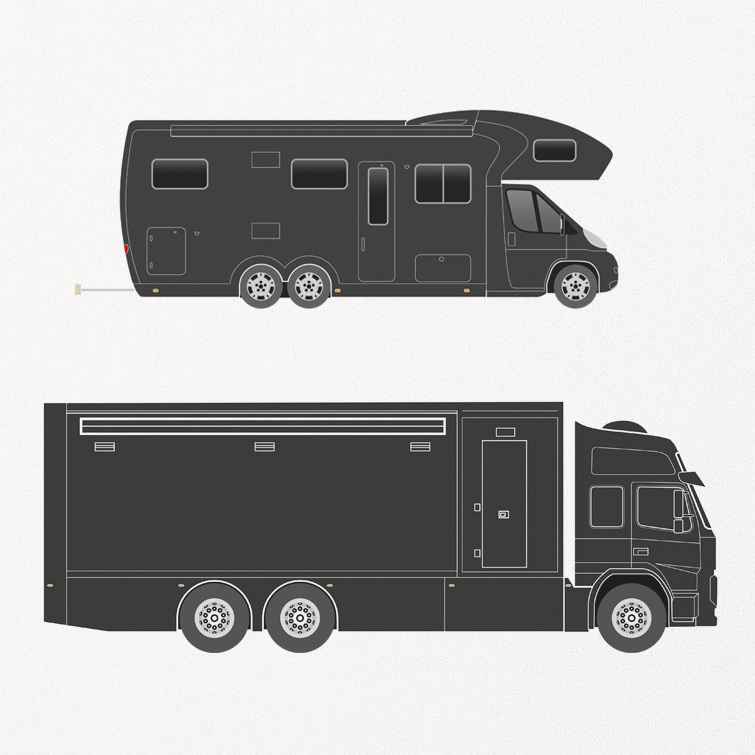 Team Sky's super bus and super truck, which is used to transport the cyclists and their equipment around for the Tour de France.