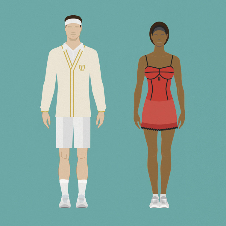 The most outlandish tennis fashion. Illustrated for the book You cannot be serious
