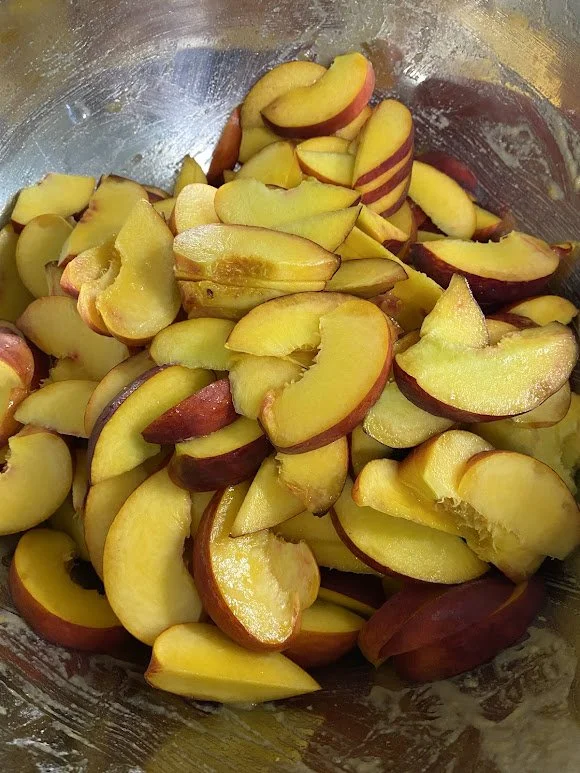  Making peach crisp - $17 