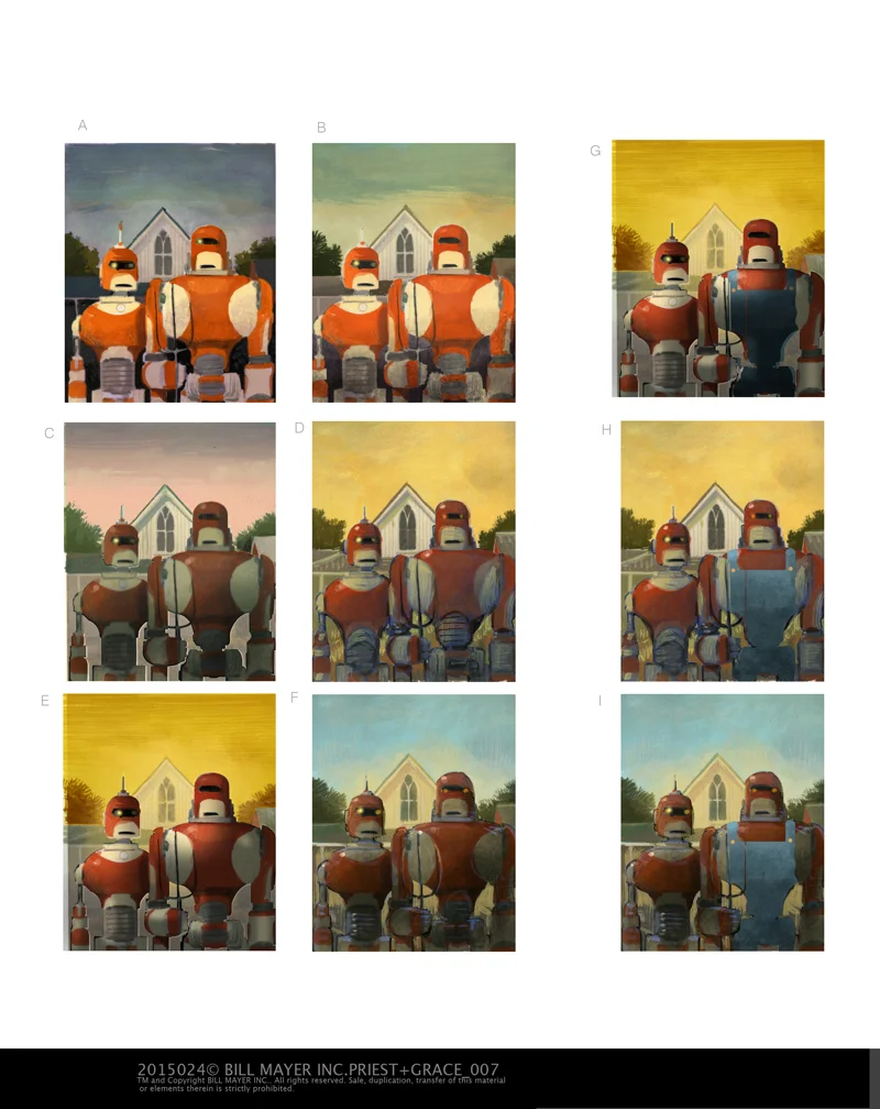 color studies... trying to work out colors before starting on the finished painting... (Really just procrastinating)